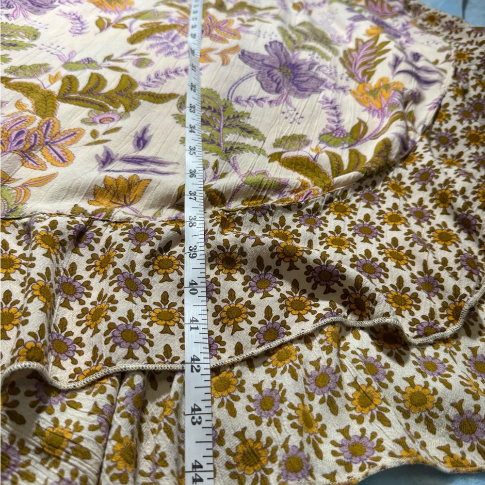 Angie Midi Dress Sz L Fits S/M Boho Romantic Sexy Floral Hi Low Ruffled - Picture 10 of 10
